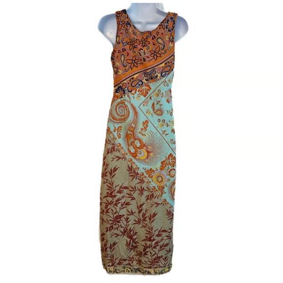 RARE Vintage S Free People Phoebe Buffay Patchwork Sleeveless Midi Dress Fairy - Picture 6 of 6